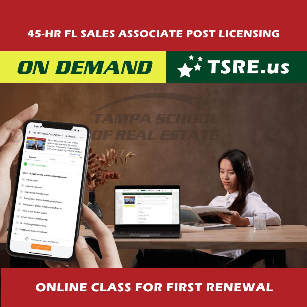 FL 45-HR Online Post License Course (Video On-Demand) SLPOST-ONLINE learn.at.tsre.us 