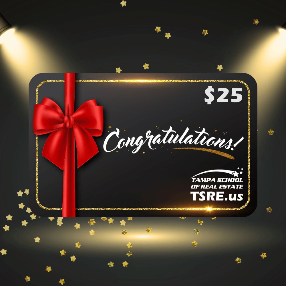 Giftcard Gift Cards TSRE | Tampa School of Real Estate $25 Congratulations 