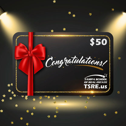 Giftcard Gift Cards TSRE | Tampa School of Real Estate $50 Congratulations 