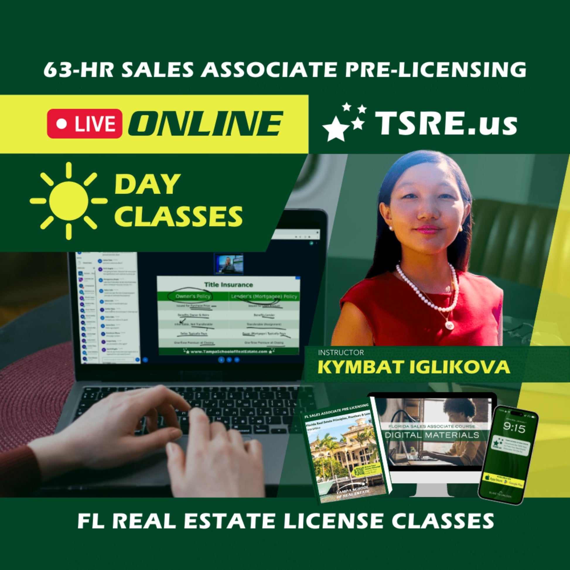 LIVE Online | Apr 28 8:30am | 63-HR FL Real Estate Classes SLPRE TSRE LIVE Online | Tampa School of Real Estate 