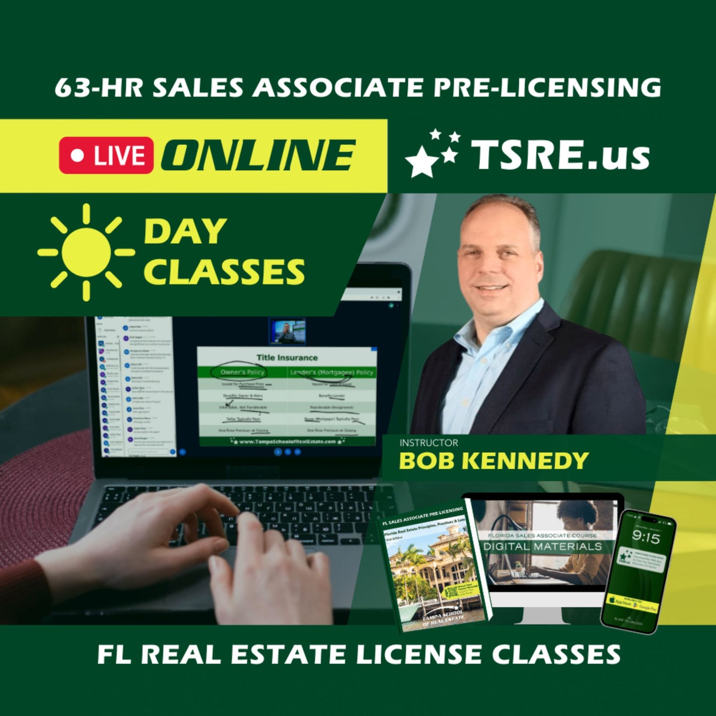 LIVE Online | Jan 13 8:30am | 63-HR FL Real Estate Classes SLPRE TSRE LIVE Online | Tampa School of Real Estate 