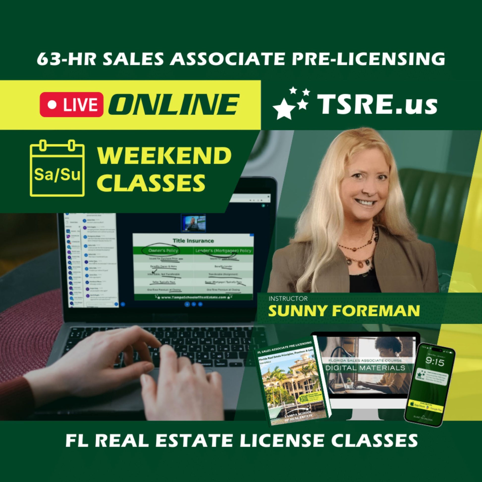 LIVE Online | Jun 7 9:00am | 63-HR FL Real Estate Classes SLPRE TSRE LIVE Online | Tampa School of Real Estate 