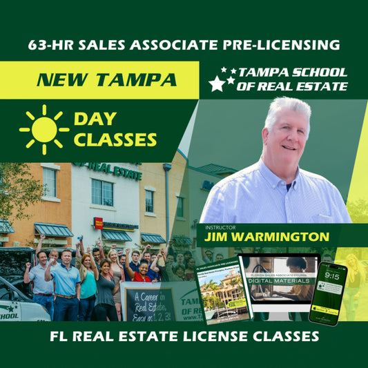 New Tampa | Dec 2 8:30am | 63-HR FL Real Estate Classes SLPRE TSRE New Tampa | Tampa School of Real Estate 