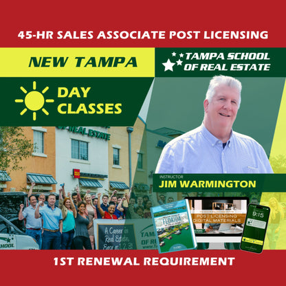 New Tampa | Jan 27 8:30am | 45-HR FL Post Licensing Course SLPOST TSRE New Tampa | Tampa School of Real Estate 