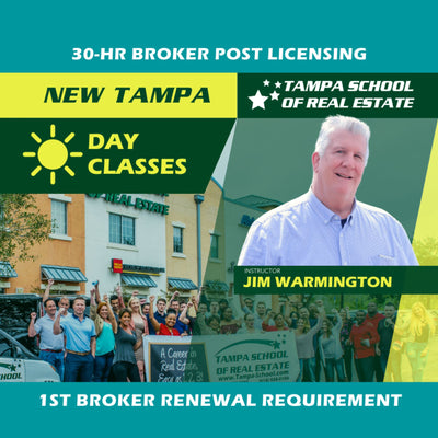 New Tampa | Mar 6 8:30am | 30-HR Broker Post Licensing: Brokerage Management BKMGMT TSRE New Tampa | Tampa School of Real Estate 